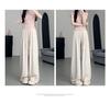 Women's 145-150cm Petite Soft Draping Wide-Leg Drawstring High-Waist Pants - Autumn Slimming Sports