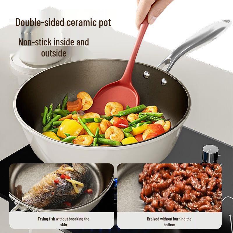 Wutuo 28cm Titanium Ceramic Non-stick Wok