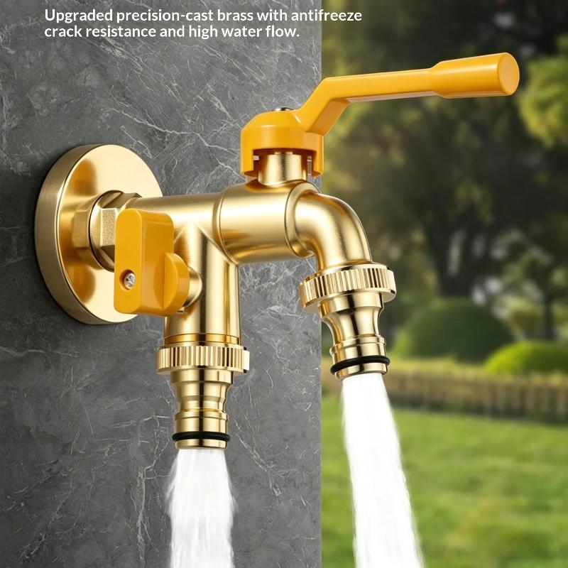 1 Set High Quality One In Two Out Outdoor Courtyard Antifreeze Faucet Joint Tap Water Thickened Antifreeze Faucet