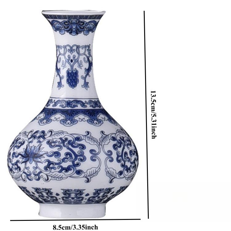 Керамическая ваза в винтажном стиле, сине-белая глазурованная, Драцена Сандера, Декор для гостиной и дома, Настенная