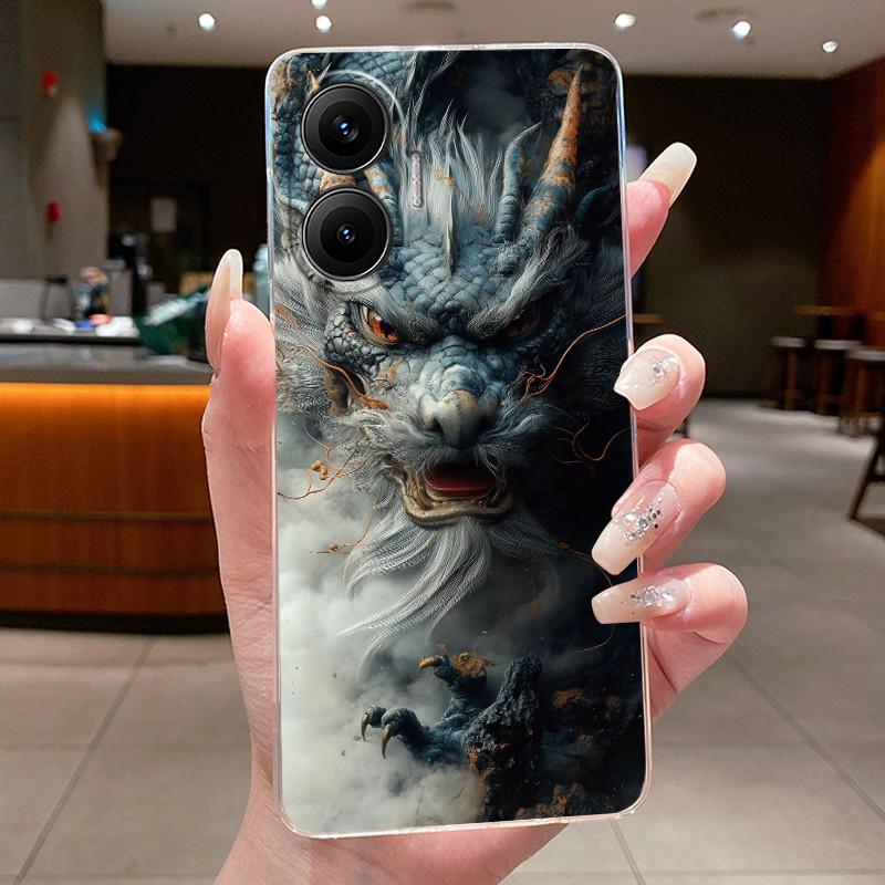 

Casing For Xiaomi Poco F7 Aesthetic Luxury Dragon Cute Cool Boys Girls Soft silicone Phone Case Back Cover Transparent TPU Shell Xiaomi Poco F7