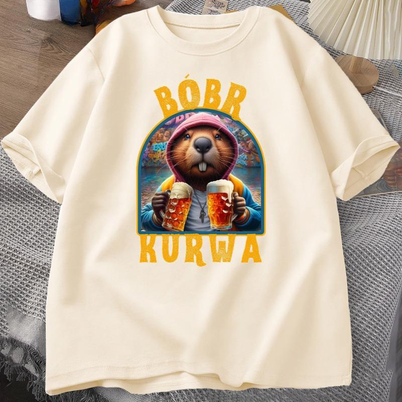 Bbr Kurwa Gladiator T Shirts for Unisex WOMEN The Glory of Rome Graphic TShirt Bober Beaver Boberek Tshirt Casual Graphic Tees