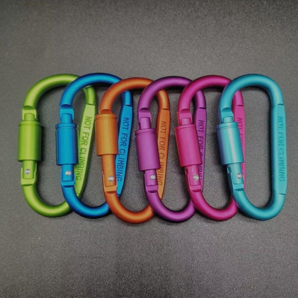 Multi Colors Safety Buckle with Lock D-shape Carabiner New Sports Keychain  Outdoor Tool