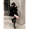Winter Korean Fashion Fleece Coat Women Hooded Thickened Slim Fit Casual Lazy Style