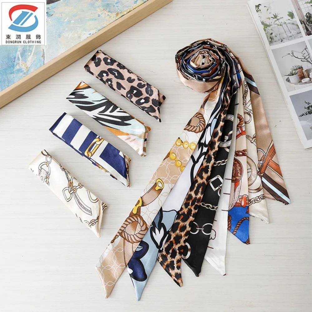 Women Luxury Skinny Scarf, Fashion Ribbon Bag Scarf Versatile Neckerchief Headband