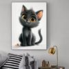 5d DIY Diamond Painting Cross Stitch Cartoon Cute Animal Grey Cat Diamond Embroidery Mosaic Full Round Drill Home Decor Arts