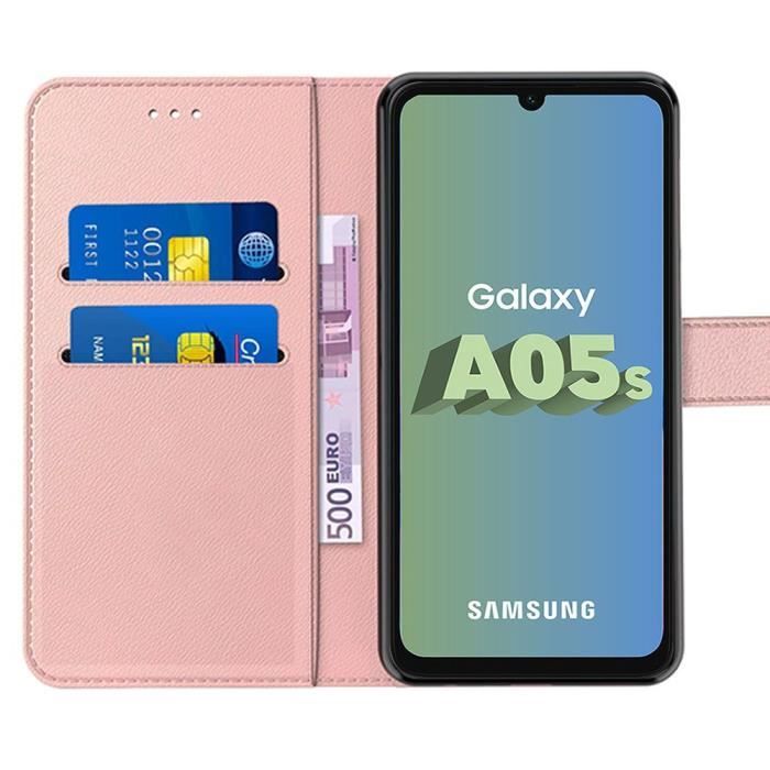 Coque de protection - Booling - pour Samsung Galaxy A05s - Rose - Antichoc - Support réglable