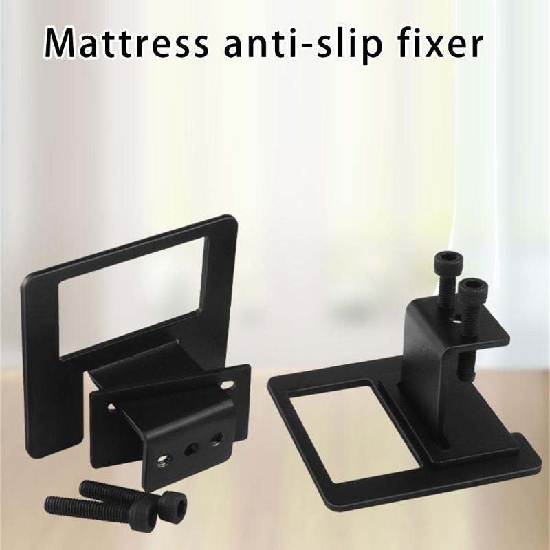Not Shifts Bed Frame Brackets Strong Metal Plates Mattress Anchors Hardware for Permanent Mattress Positioning