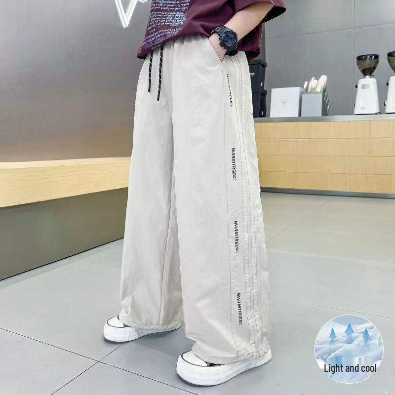 Boys' 2026 Summer Thin Cargo Wide-Leg Pants