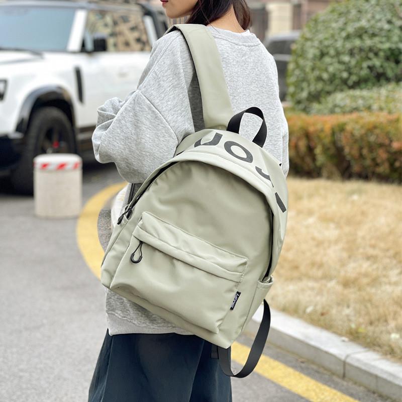 Solid Color Fashionable Letter Pattern Lightweight Neutral Backpack Outdoor For