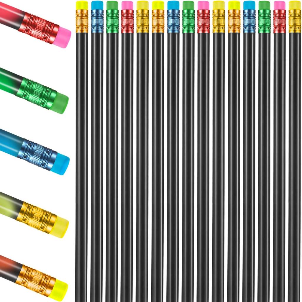 Outus 30 Pieces Color Changing Mood Pencil Bulk with Eraser 2B Wooden Heat Activated Fun Pencils Assorted Colors Thermochromic Pens Gifts for Prizes