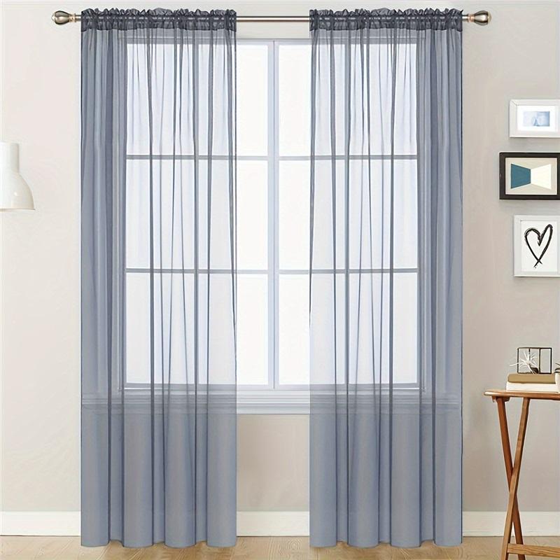 Schlafzimmer Unifarbene Doppelstrang-Triton-Vorhänge, Wohnzimmer Gaze-Vorhänge, Halbschatten-Atmosphäre, Dünne Fensterrollos
