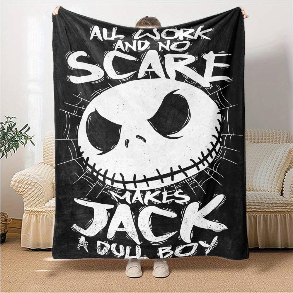 Jack Skellington Blanket Soft & Cozy Perfect for Livingroom Seaside Picnics All-Season Use Playful Design Birthday Christmas Gift Blanket