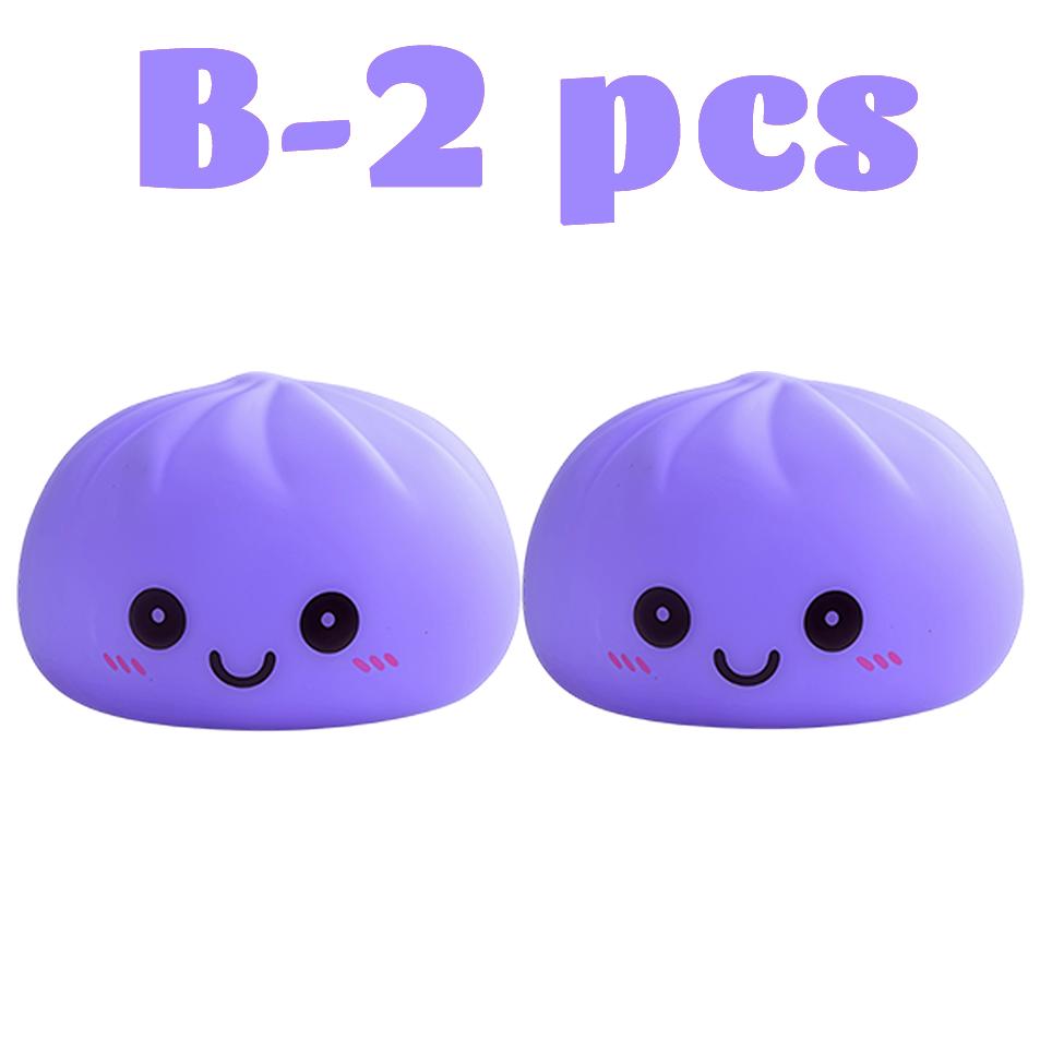 2027 Simulation Dumpling Squishy Night Light Soft Lightup Bubble Spitting Bun Birthday Gift Colorful Dumping Toy Squishy Gifts