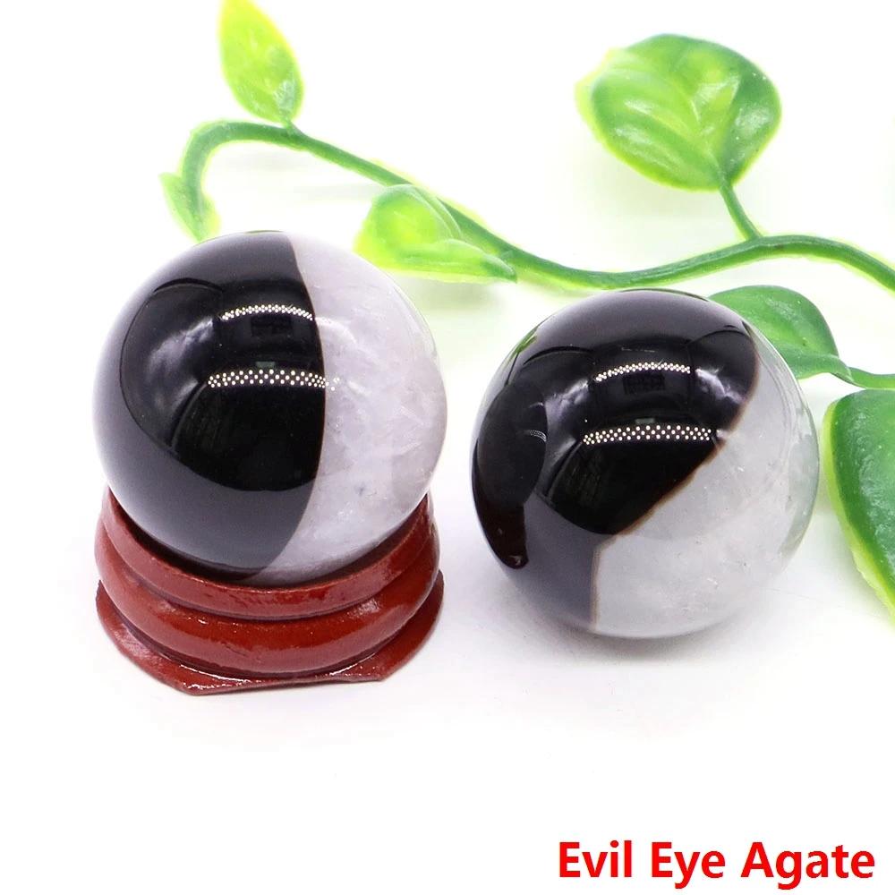 30Mm Crystal Ball Natural Reiki Healing Quartz Stone Globe Energy Gemstone Fengshui Sphere Wicca Chakra Massage Home Decor Gifts