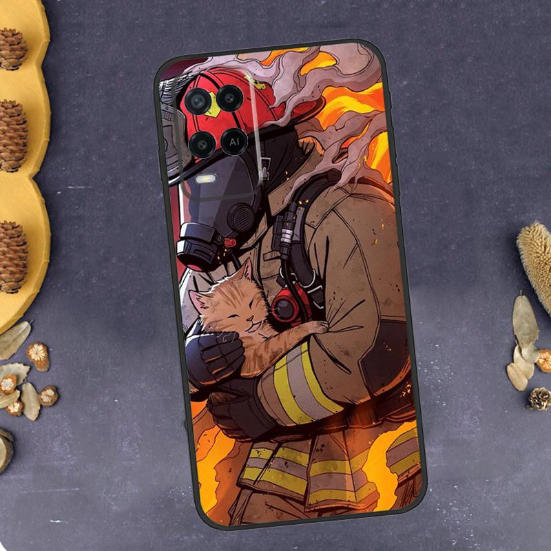 Firefighter Heroes Fireman Phone Case For Oppo A79 A18 A38 A58 A78 A98 A17 A40 A60 A80 A16 A76 A96 A15 A74 A94 A54 A77
