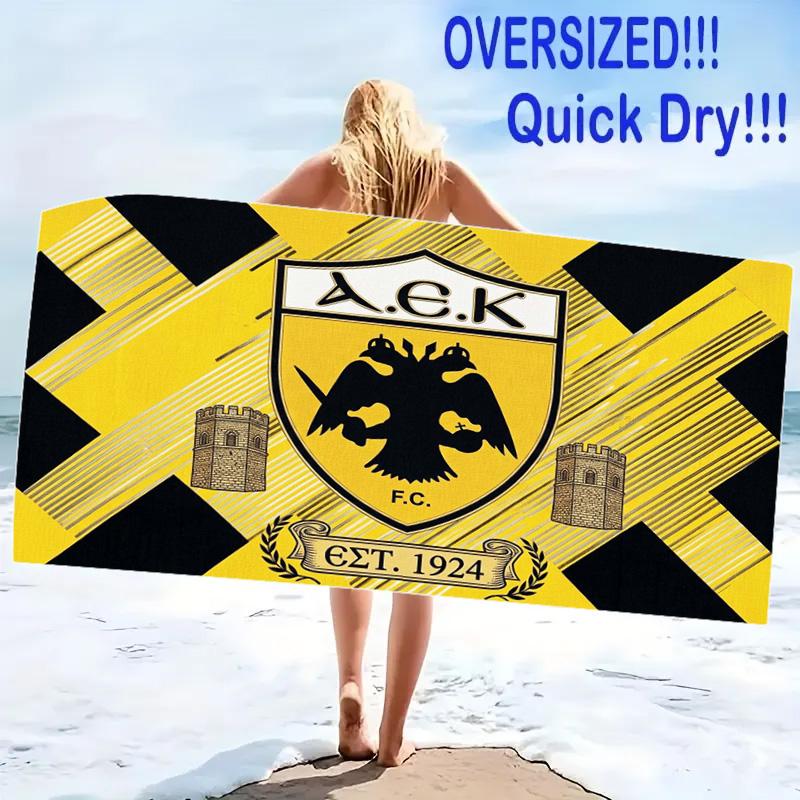 AEK FC Print Beach Towel, Large Soft Quick Dry Towel for Beach Camping Swimming