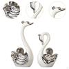 2 Pieces Swan Sculpture Animal Statue Gifts Artwork Ornament Porcelain Figurine for Living Room