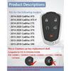Key Fob Cover Replacement Fits for 2014- Cadillac ATS CTS CT6 XT4 XT5 XT6 XTS SRX Keyless Entry Key Fob Case Shell HYQ2AB