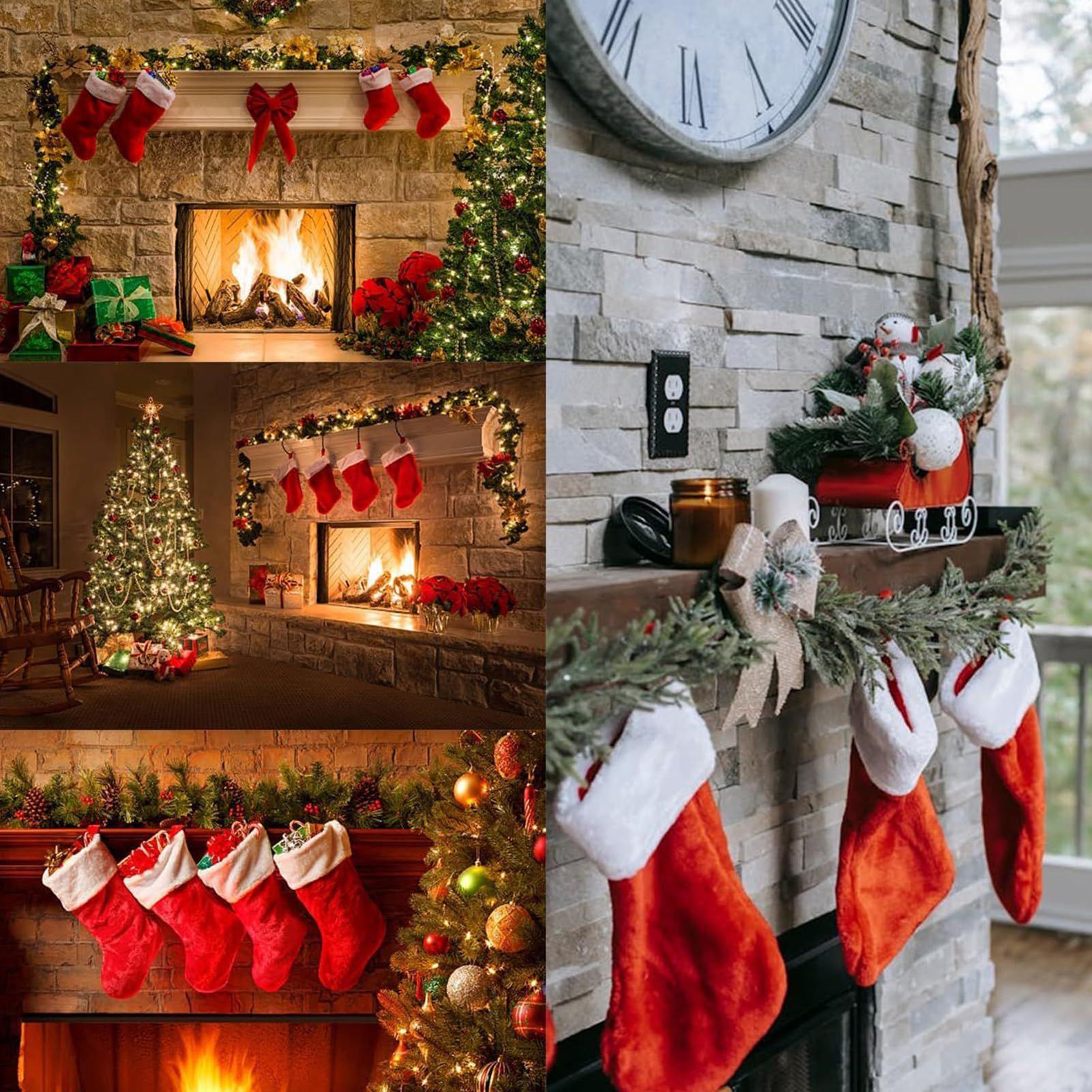 

Christmas Stocking Garland Hanger Garland And Stocking Mantel Holders Fireplace Decoration Supplies For Holiday Winter Bedroom CN