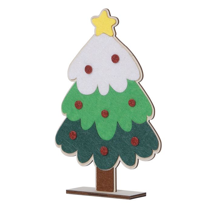 Kit de Noël Sapin en bois à décorer 17,5 x 11,5 x 3 cm