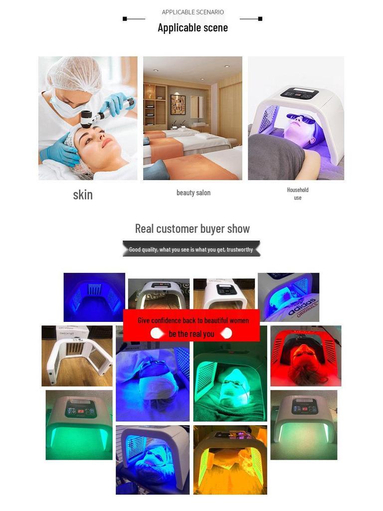 Foldable LED Spectrometer for Colorful Photon Skin Rejuvenation and Red Light Therapy