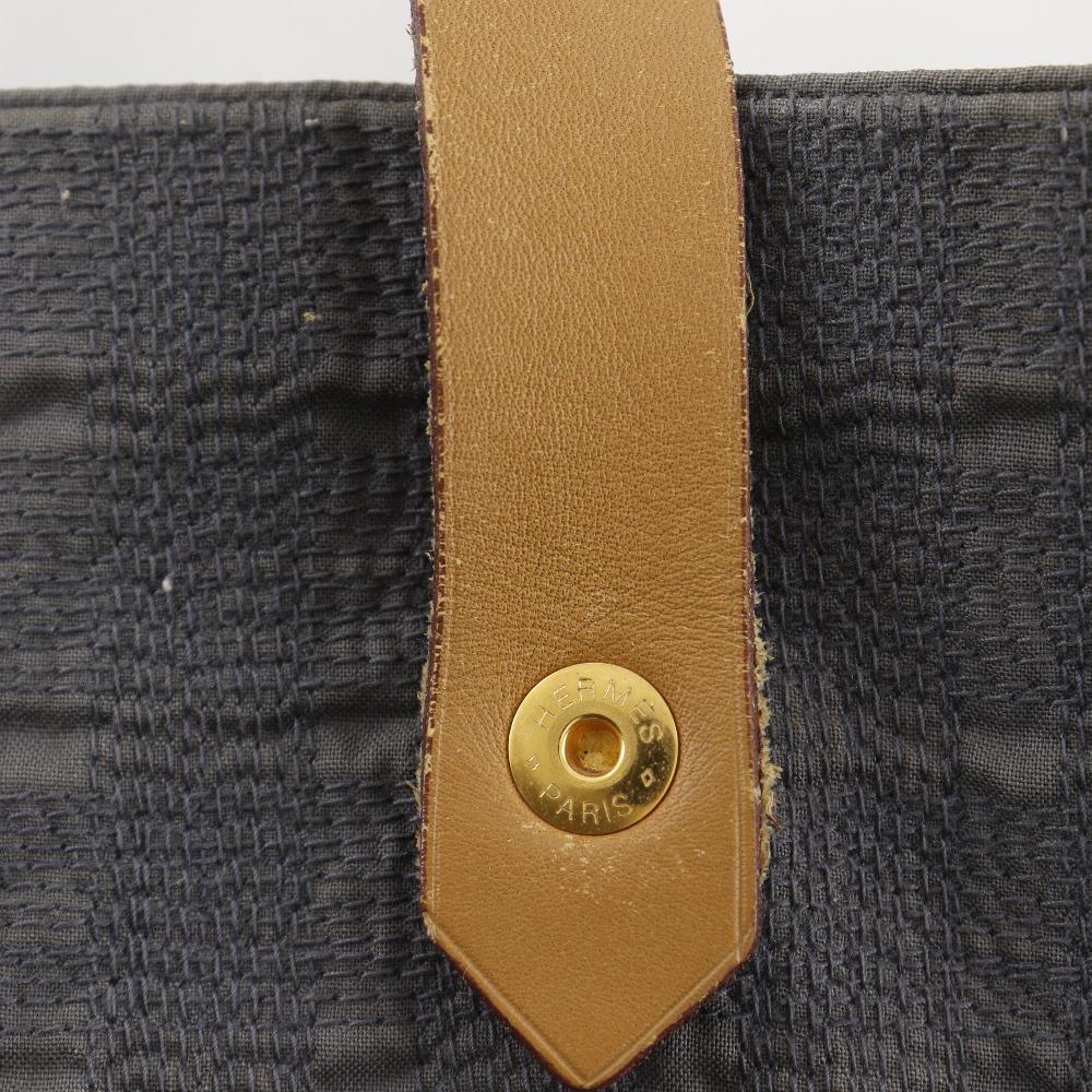 HERMES Amedaba Hippo de Poche Shoulder Bag Long shoulder gray canvas Women Used