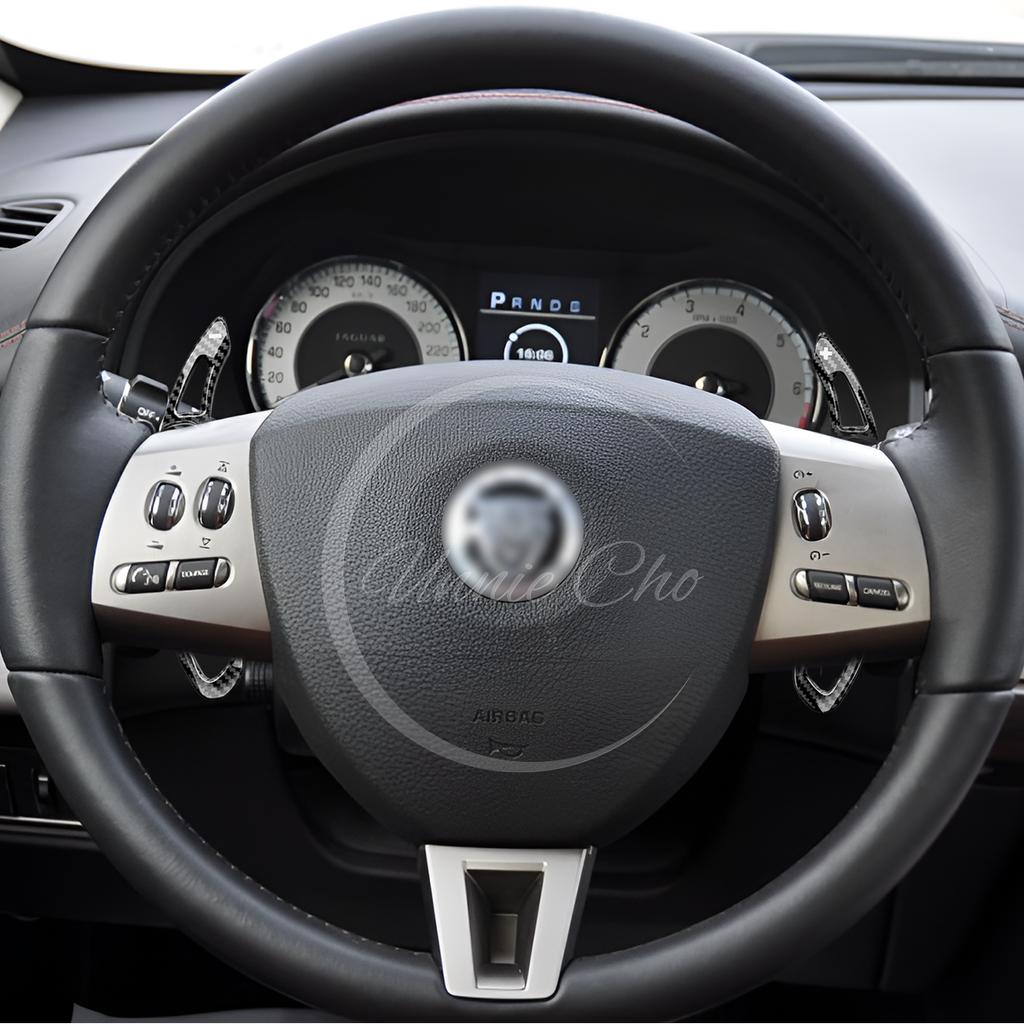For Jaguar XF Accessories X250 X260 Car Steering Wheel Paddle Shifter Cover Trim 2007-2019 ABS Imitation Carbon Fiber Tuning