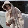 The New Imitation Mink Fleece Mid-length Loose Thick Fur Coat