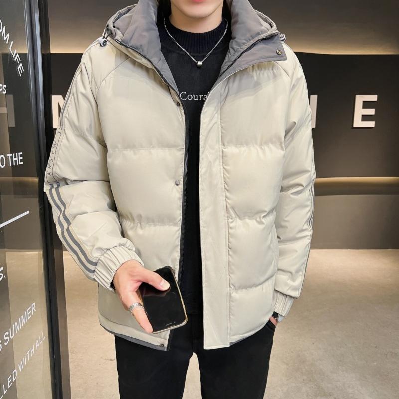 Cotton Clothes Men's Winter Loose Waterproof Thickened Cotton Jacket Casual Short Bread Clothes Hooded Cotton Clothes