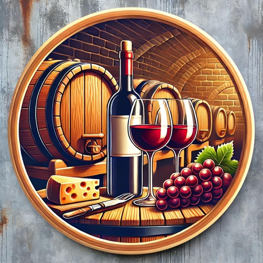 D Metal Sign x Inch Round Metal Wall Art for Bar Pub Club Cafe Wine Cellar Durable Metal Sign for Party Living Roo
