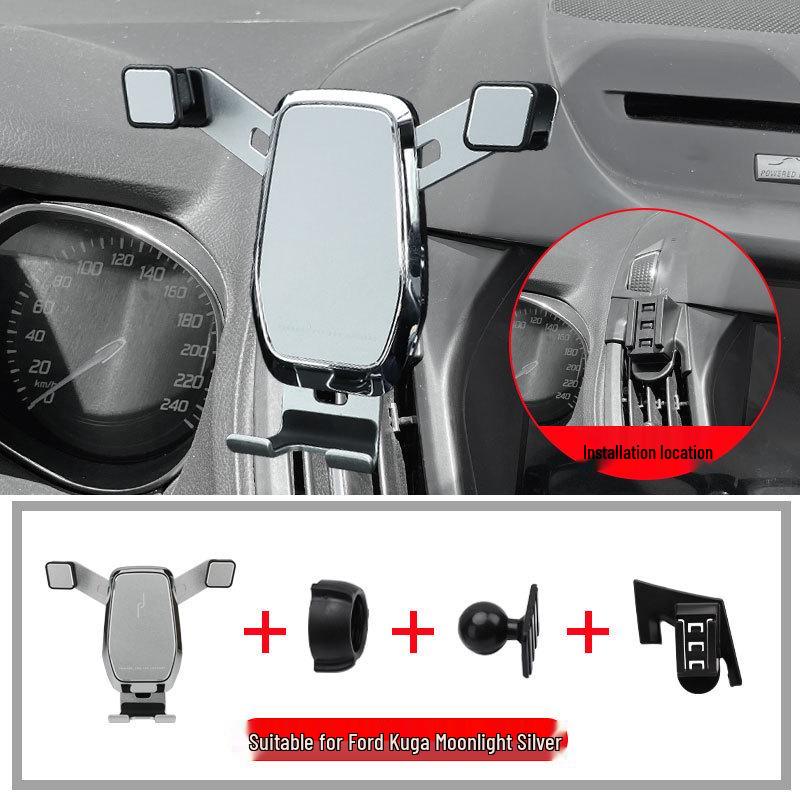 Wireless Charging Phone Mount for 13-21 Ford Kuga: Navigation Holder
