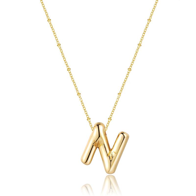 Glossy Titanium Steel Alphabet Necklace for Women - Non-fading, High-grade Letter Pendant On Clavicle Chain