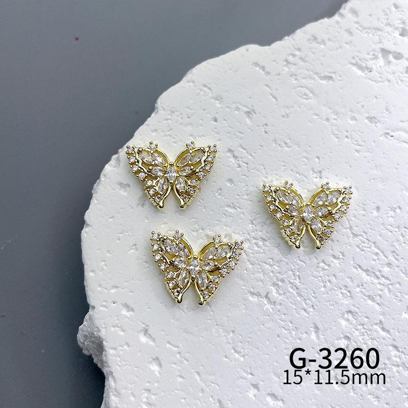 Lux Zircon Bowknot Nail Art Jewelry - Sparkling French Niche Design