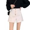 High-Waisted Black A-Line Wide-Leg Shorts - Summer 2024 Korean-Style Fashion for Girls