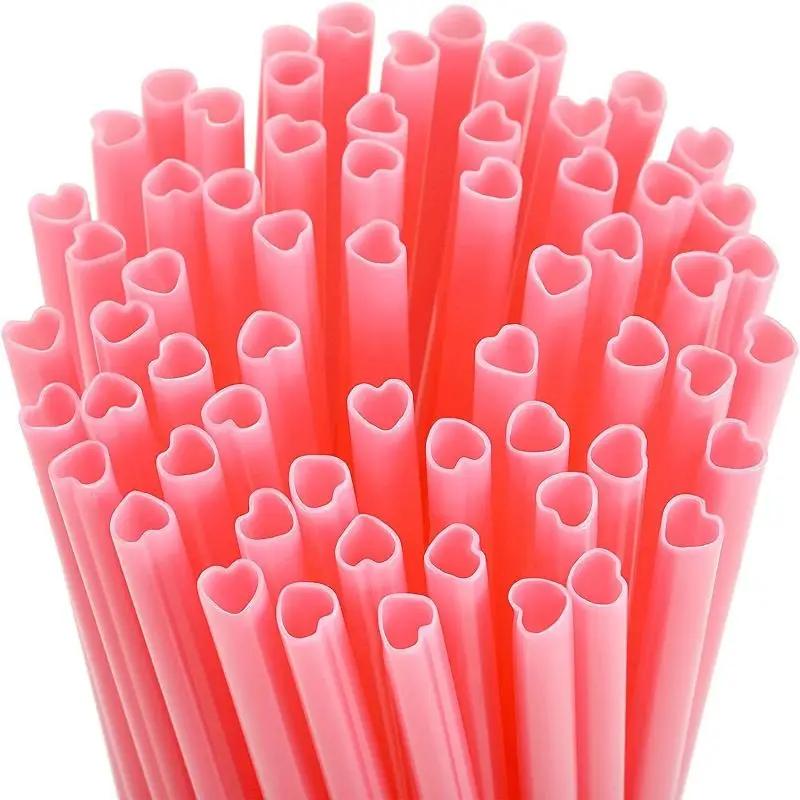 10pcs Creative Heart Pink Disposable Straw Bride Straws Tribe Supplies Hen Parti Bride To Be Bachelor Party Wedding Supplies