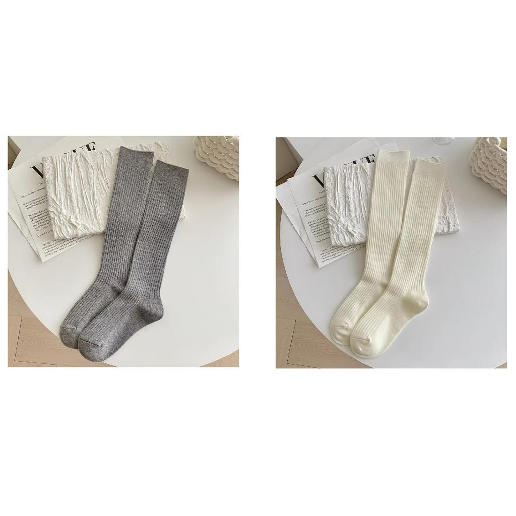 Retro Damenstrümpfe Neue Mode Herbst Lässig Einfarbig Japanischer Stil Warme Socken für Frau Weiche Winter Kniestrümpfe Lang