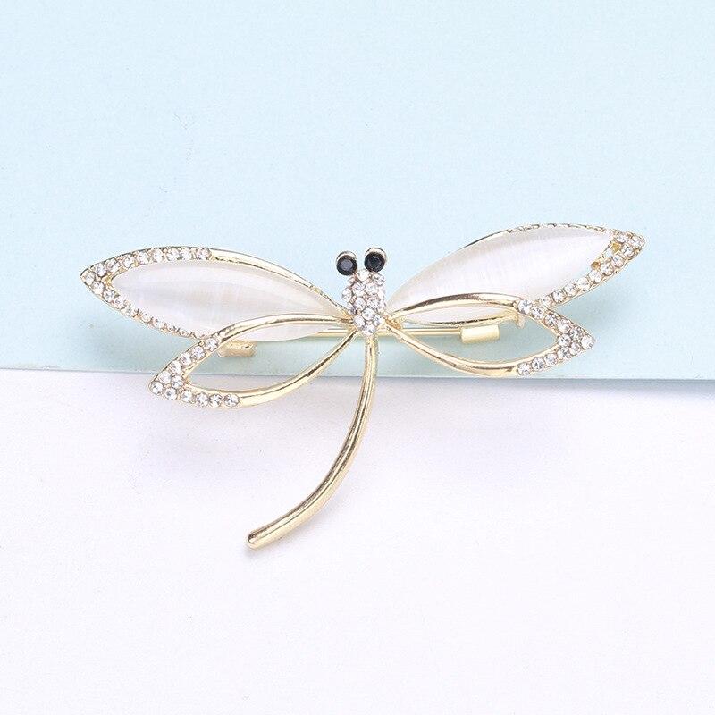 Blucome Kreative neue Opal Libelle Brosche Mode Legierung Insekt Pin Damen Mantel Pullover Kleidung Zubehör