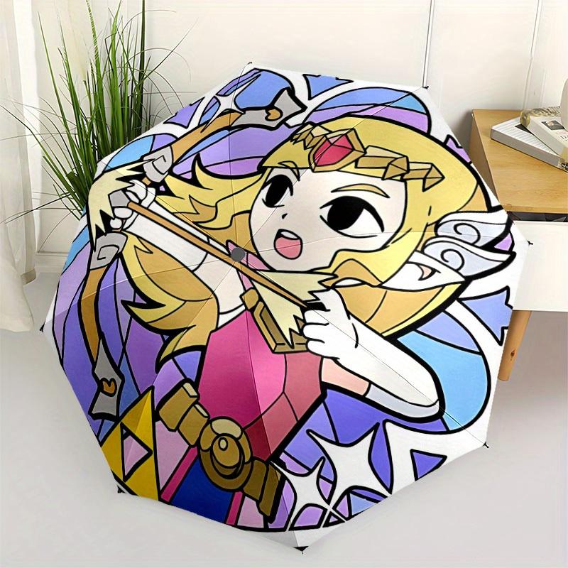 1pc Legend of Zelda Automatic Umbrella Durable Iron Frame & Plastic Handle, Gift for Men & Women, Sturdy Construction,Playful Design yy250826151