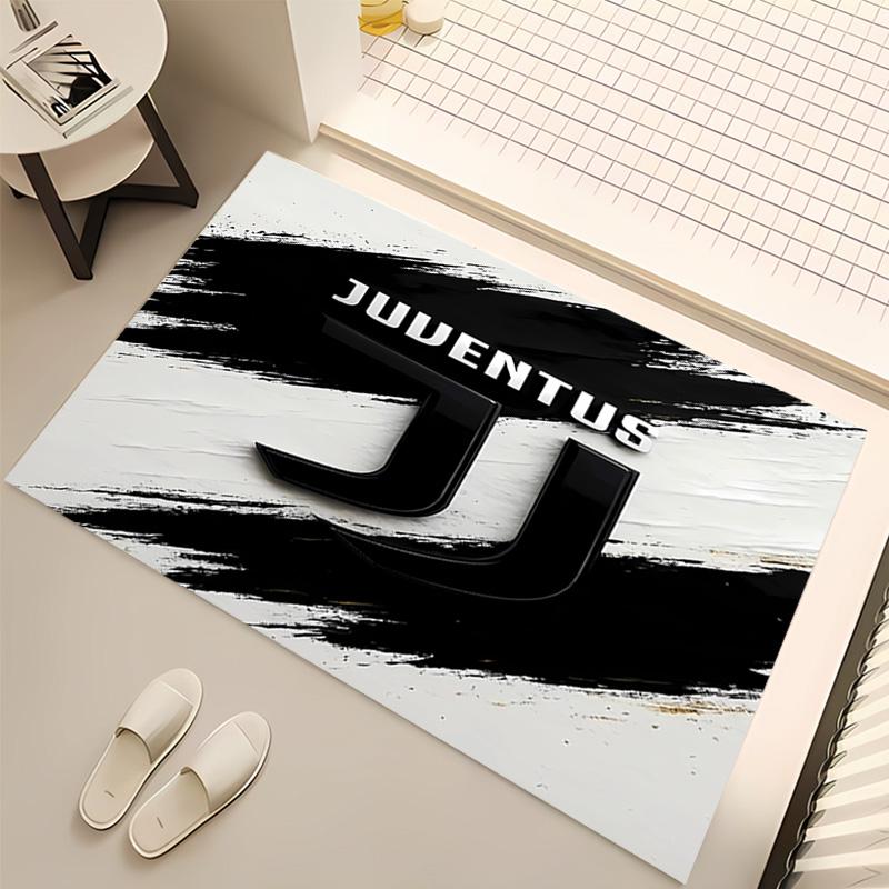 1pc Juventus FC logo Print Area Rug - Soft, Washable Non-Slip Indoor Mat, Living Room, Home Office Decorative Rug,Office Decorative