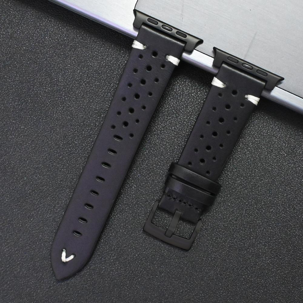 Echtes Lederarmband für Apple Watch Ultra 3 2 1 49mm Serie 11 10 46mm 9 8 7 45mm Titanarmband IWatch 6 5 4 Se 3 44mm Correa