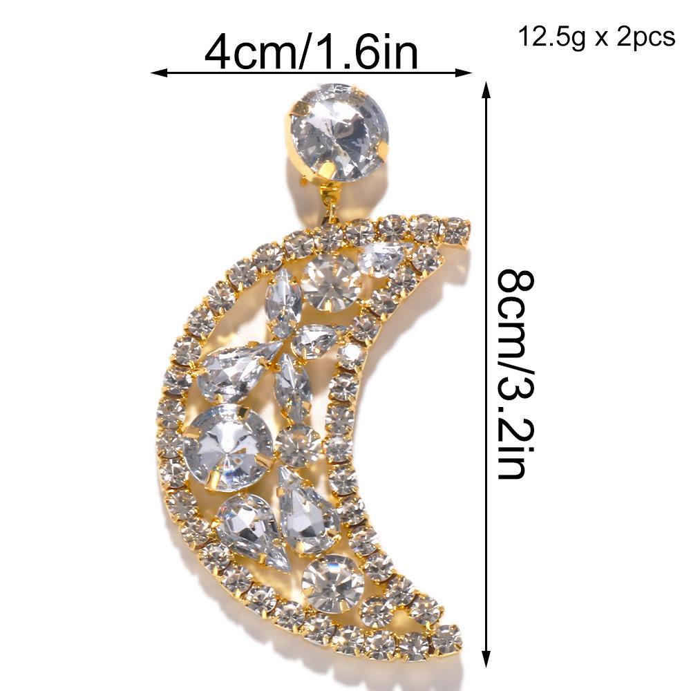 Diamond Simple Line Crescent náušnice ženské duté náušnice