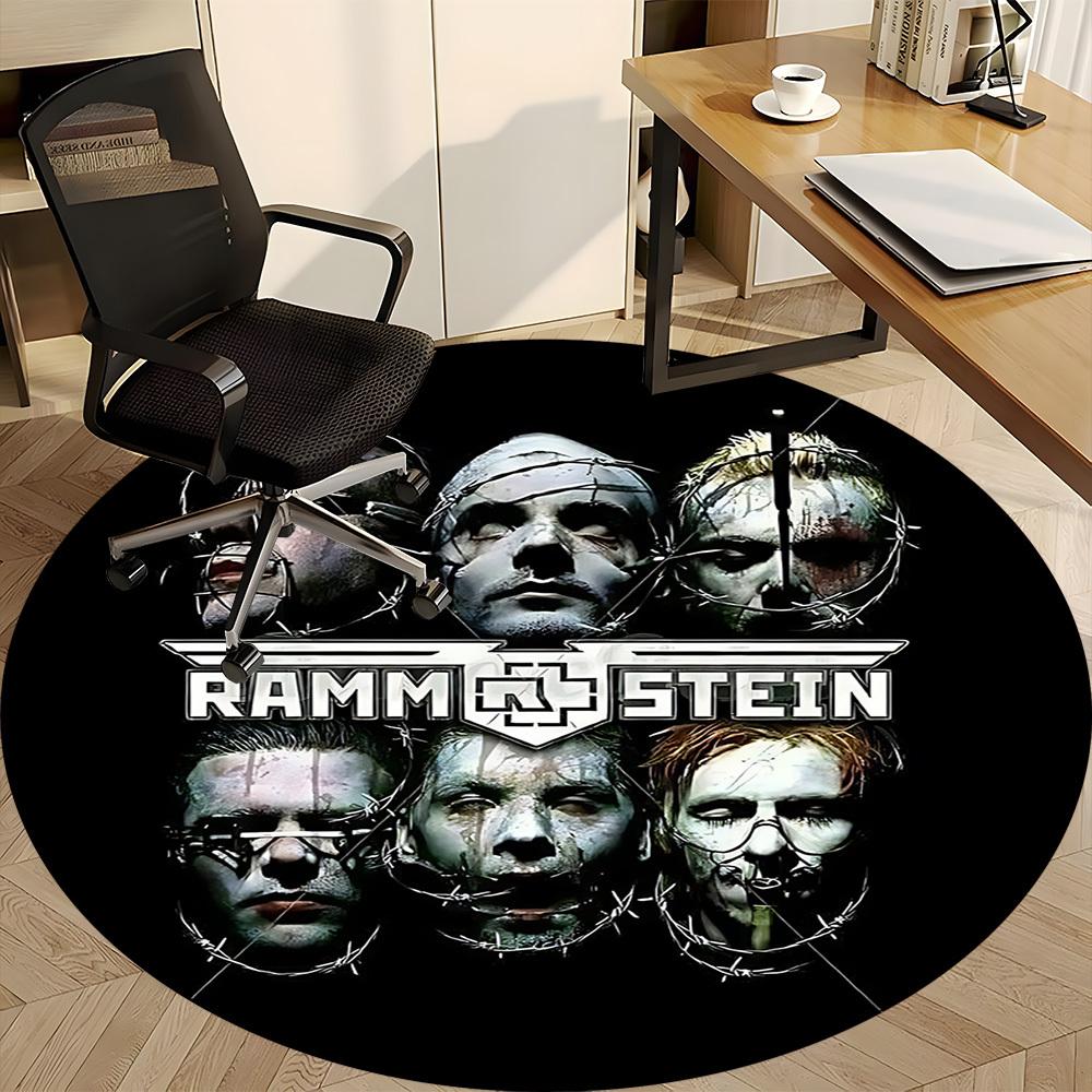 1pc Rammstein Metal Office Round Area Rug,  Under Office Chairs Bedroom Living Room Home Decor A0926051