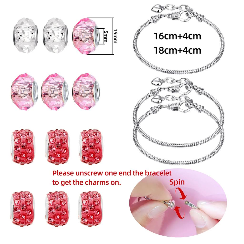 Non-Toxic Children Diy Jewelry Making Kit Unicorn Mermaid Love Star Charm Kit For Bracelet Necklace Making Birthday Making Accessories Gift