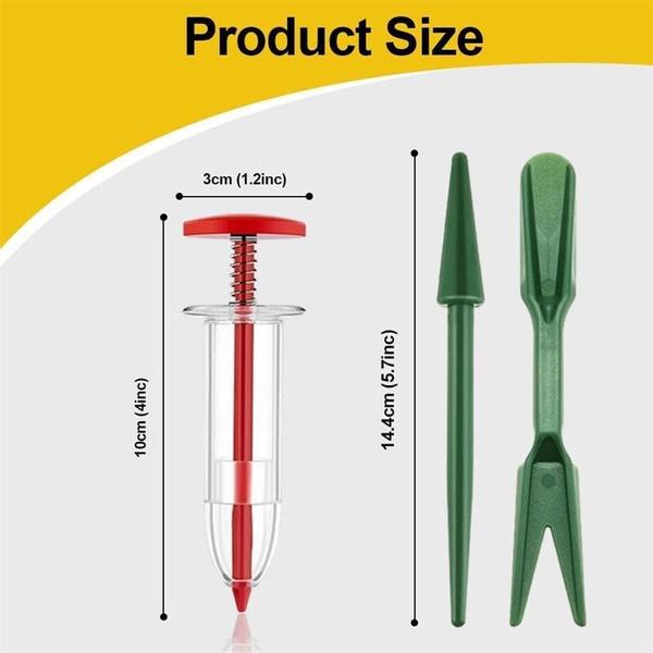 1Pc 2024 Mini Seed Spreader Handheld Garden Seed Planter Tool Sowing Seed Dispenser Seedling Dibber and Widger Set for Tiny Seeds