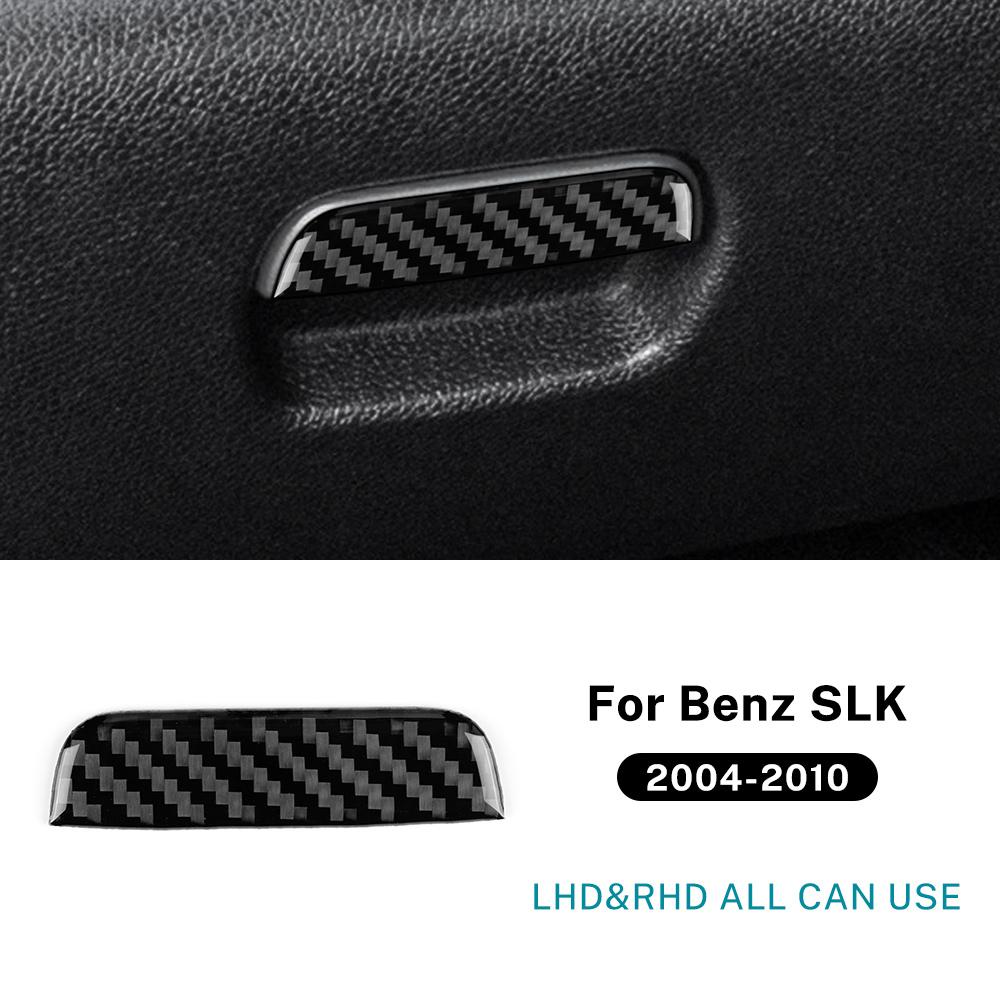 Echte Weiche Carbonfaser-Zieraufkleber für Mercedes Benz Slk R171 2004 2005 2006 2007 2008 2009 2010 Schalter der Beifahrer-Aufbewahrungsbox