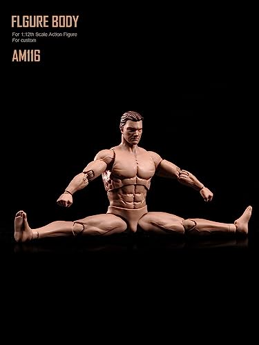 1/12 Maßstab Actionfigur, 6-Zoll Männlicher Körpermodell, Muskulöses Männliches Körpermodell, Flexible Muskeln, Miniatur Actionfigur Körperpuppen Sammlung