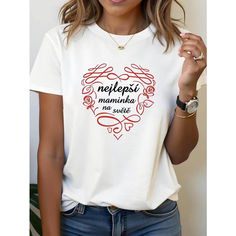 Plus Size - Plus Size - The Best Mom Declaration in The Love Rose, Czech Language, The Best Mom in The World. S белый
