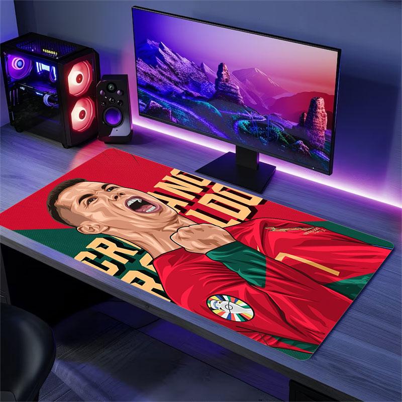 Ronald Mauspads, Große Gaming-Schreibtischmatte, Rutschfestes XXL-Mauspad für Laptop & Tablet, Mini-PC-Spielmatte mit genähten Kanten