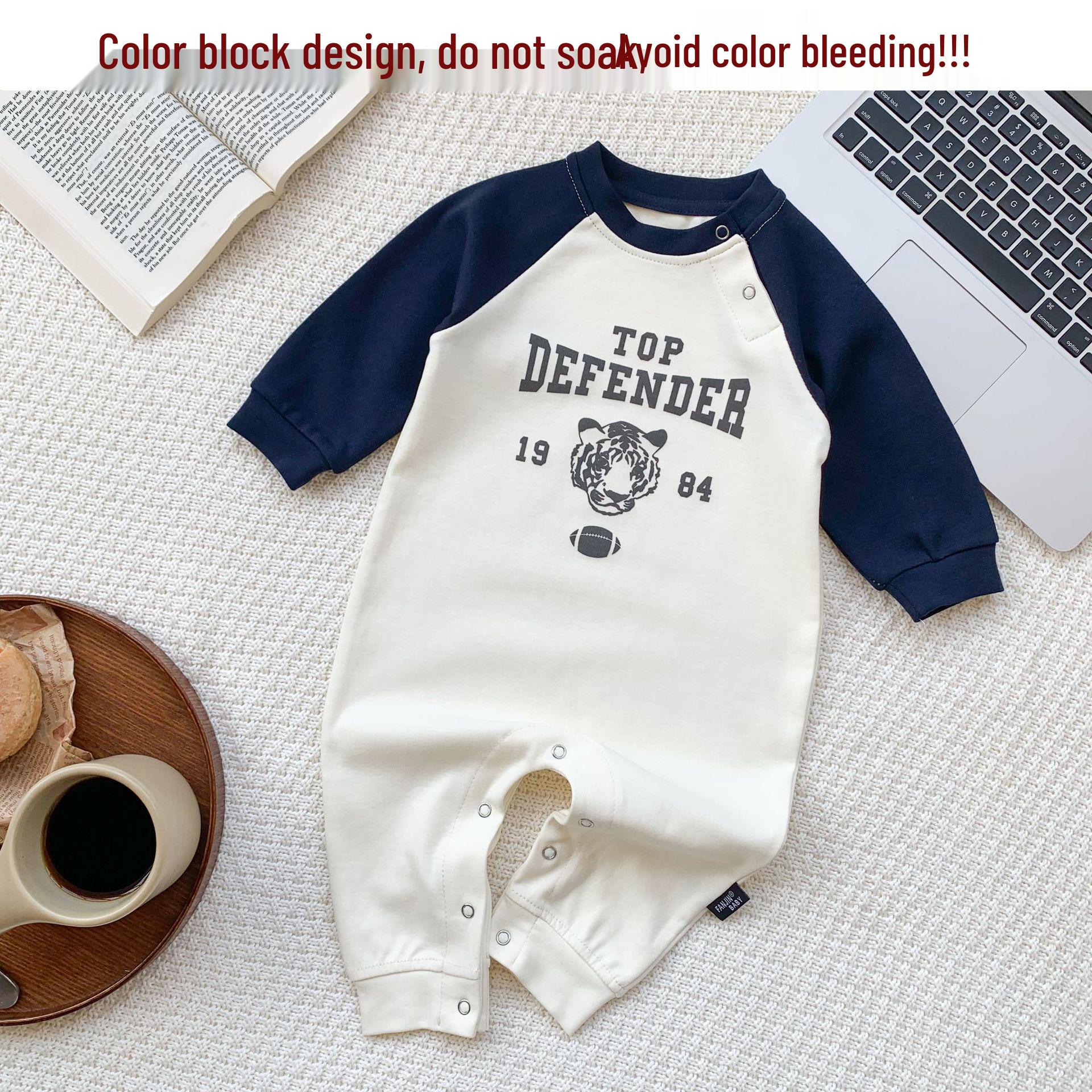 

2025 Весна/Осень Детский комбинезон с длинным рукавом: Модный детский костюм для ползания для мальчиков и девочек 66 cm